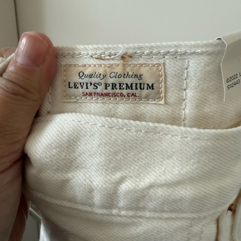 Levi’s 501 Disco Nights White Denim Shorts NWT Sz 33 High Rise - Picture 7 of 8